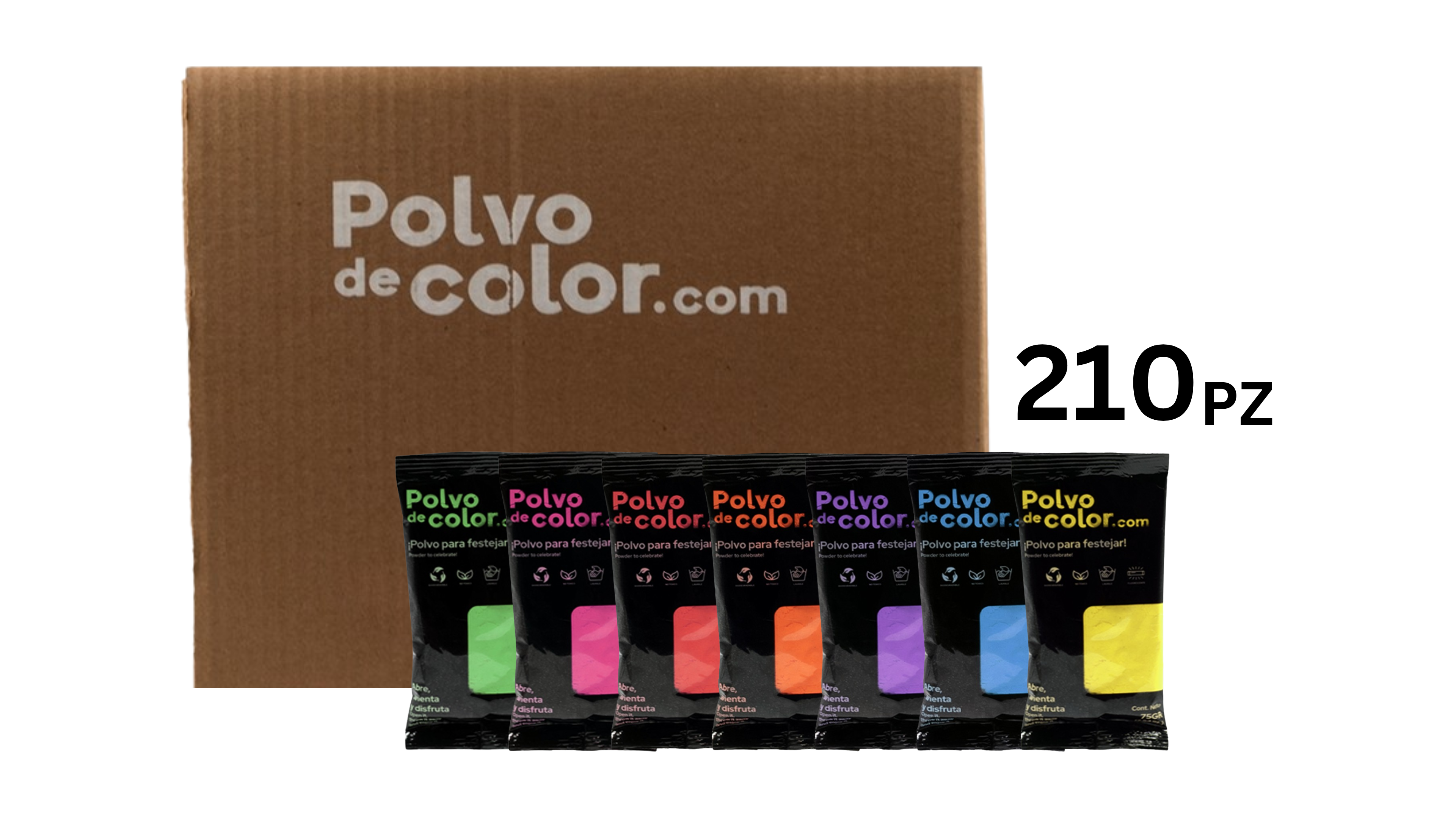 Shot Max 210pz de 75gr - Polvo De Color Fluorescente Neon