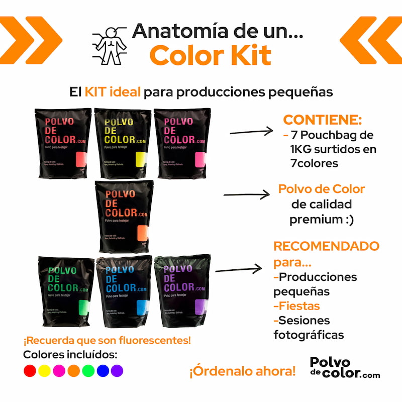 Color Kit 7Kg - Polvo de Color Fluorescente Neon