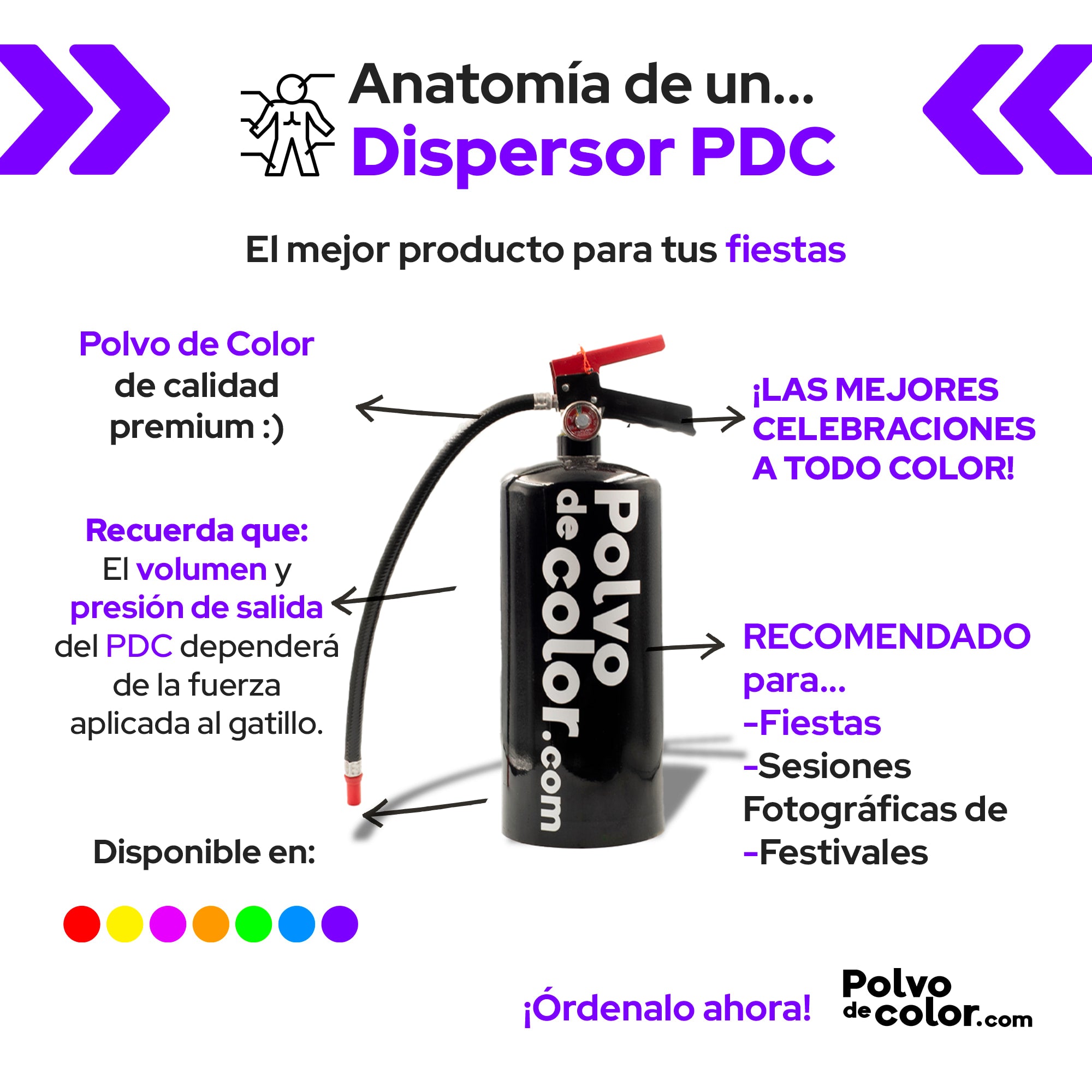 Dispersor 4.5kg - Polvo de Color Fluorescente Neon