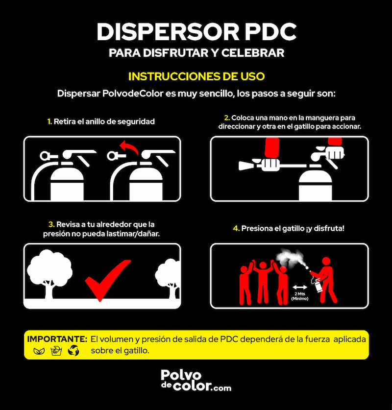 Dispersor 2kg - Gender Reveal - Polvo de Color Fluorescente Neon